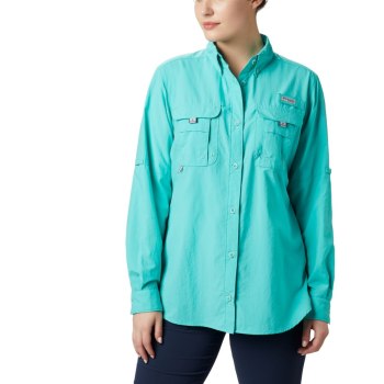 Columbia Overhemd Dames, PFG Bahama Long Sleeve Plus Size Blauw, 03VAOECRD